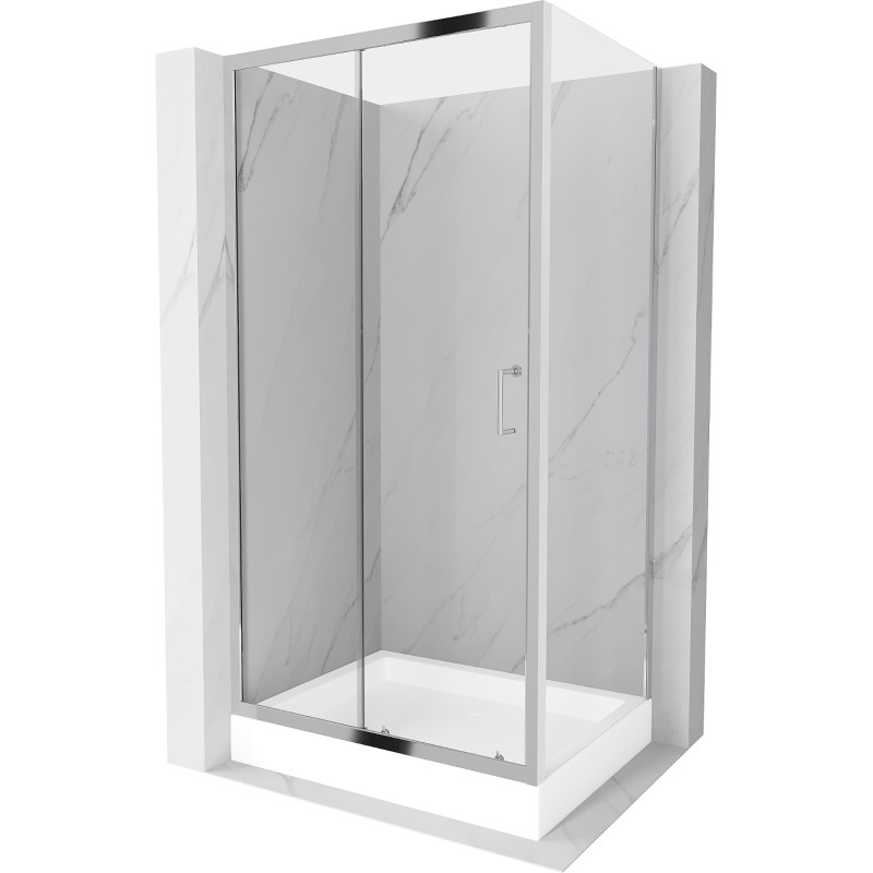 Mexen Apia разтегателна душ кабина 120 x 90 см, прозрачна, хром + корито Rio