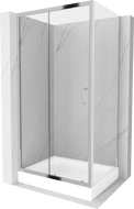 Mexen Apia плъзгаща се душ кабина 120 x 80 см, прозрачна, хром + корито Rio - 840-120-080-01-00-4510