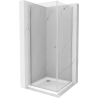 Mexen Pretoria люлееща се душ кабина 80 x 80 см, прозрачна, хромирана + корито Flat