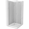 Mexen Pretoria душ кабина с врата 90 x 90 см, прозрачна, хром + корито Flat - 852-090-090-01-00-4010
