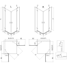 Mexen Mist-H Двойна душ кабина с отваряща се лява врата 110 x 90 см, прозрачна,