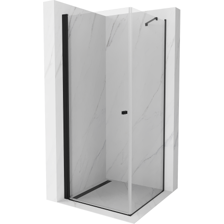 Mexen Pretoria люлееща се душ кабина 90 x 90 см, прозрачна, черна - 852-090-090-70-00