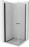 Mexen Pretoria Duo отваряща се душ кабина 90 x 90 см, прозрачна, черна - 852-090-090-70-00-02