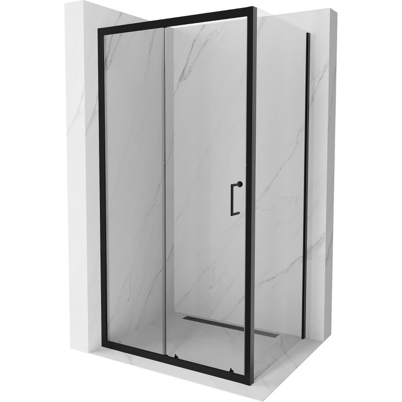 Mexen Apia разтегателна душ кабина 135 x 70 см, прозрачна, черна - 840-135-070-70-00