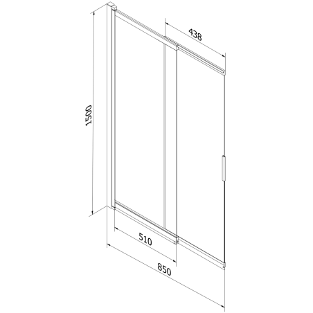 Mexen Fox двукрилен плъзгащ се екран за вана 85 x 150 см, прозрачен, бял - 891-085-002-20-00