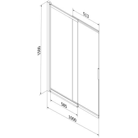 Mexen Fox параван за вана с 2 крила, плъзгащ се 100 x 150 cm, прозрачен, златен мат - 891-100-002-55-00