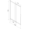 Mexen Fox параван за вана с 2 крила, плъзгащ се 100 x 150 cm, прозрачен, златен мат - 891-100-002-55-00