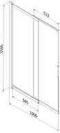 Mexen Fox параван за вана с 2 крила, плъзгащ се 100 x 150 cm, прозрачен, златен мат - 891-100-002-55-00