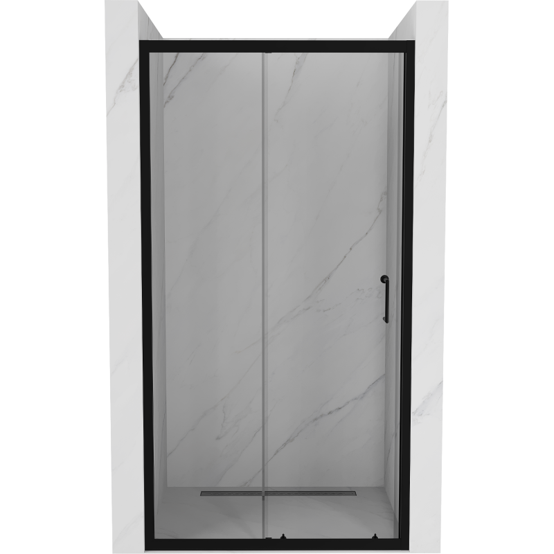 Mexen Apia плъзгаща се душ врата 145 cm, прозрачна, черна - 845-145-000-70-00