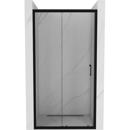 Mexen Apia плъзгаща се душ врата 145 cm, прозрачна, черна - 845-145-000-70-00