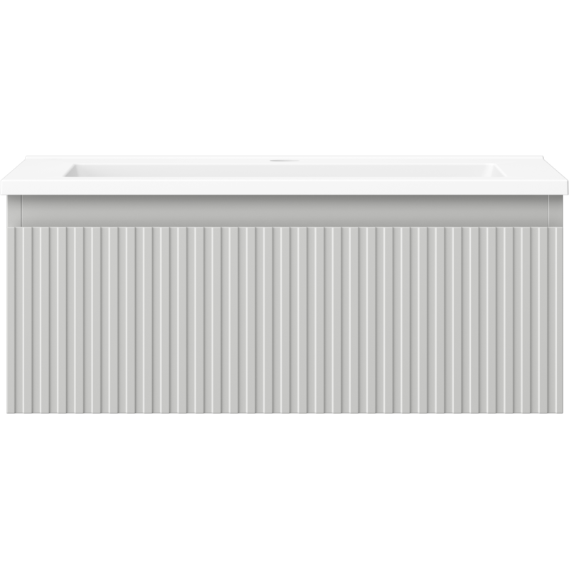 Mexen Rivel шкафче за баня 60 см с мивка Otis, 1 чекмедже, набраздени, сив мат/бял мат - 91A20-06023-1-BF62-W18M01