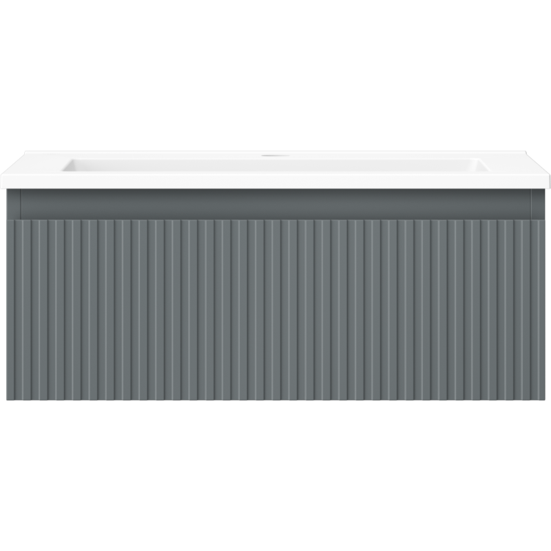 Mexen Rivel шкафче за баня 60 см с мивка Otis, 1 чекмедже, набраздено, графит