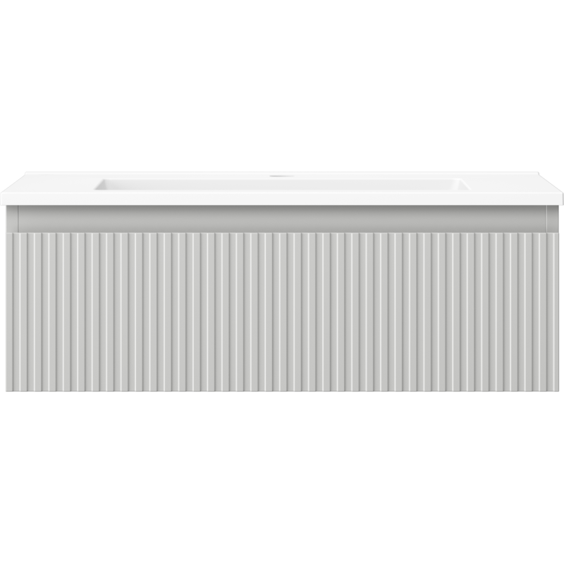 Mexen Rivel баня шкаф 70 см с мивка Otis, 1 чекмедже, оребрена, сив мат/ бял мат - 91A20-07023-1-BF62-W18M01