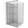 Mexen Kioto душ стена Walk-in 110 x 200 см, черни квадрати 8 мм, златна - 800-110-101-50-77