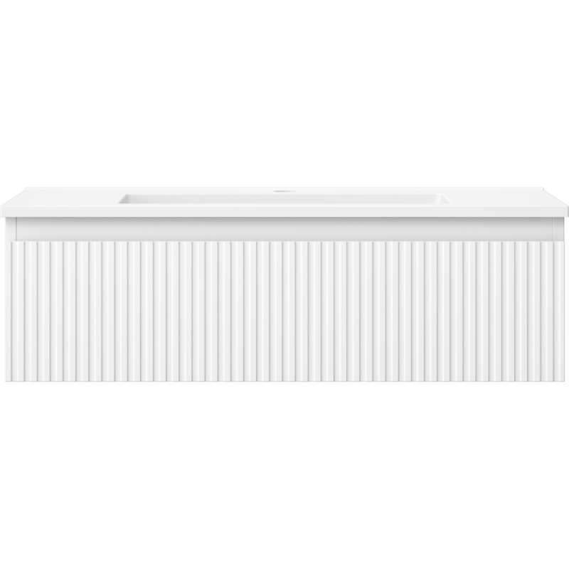 Mexen Rivel баня шкаф 80 см с мивка Otis, 1 чекмедже, оребрен , бял мат