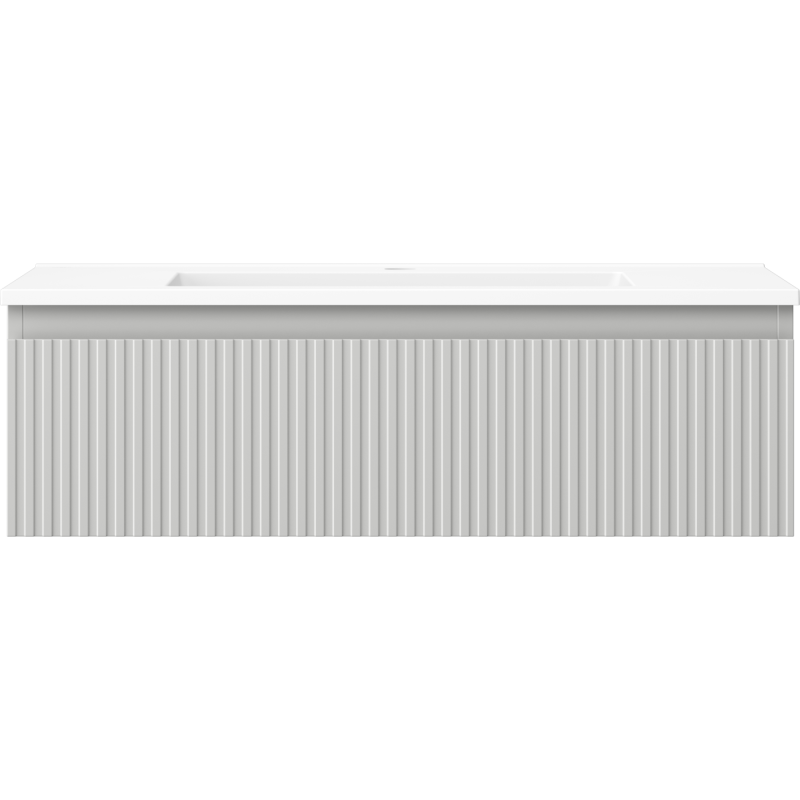 Mexen Rivel шкаф за баня 80 см с мивка Otis, 1 чекмедже, рифелован, сив мат/бял мат - 91A20-08023-1-BF62-W18M01