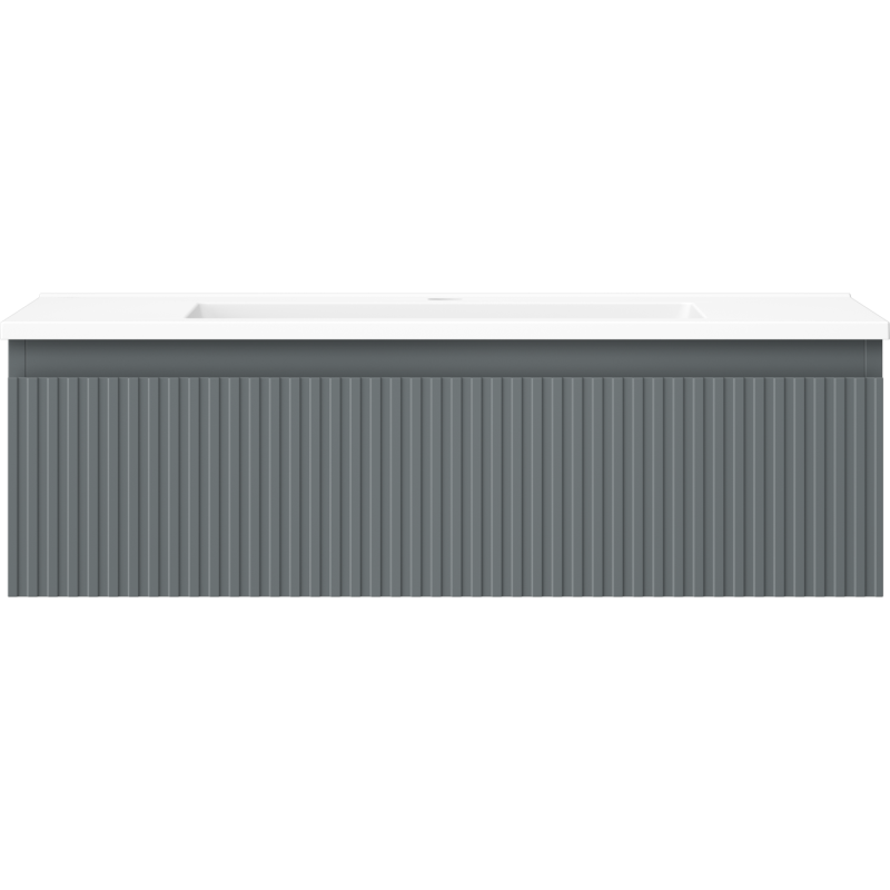 Mexen Rivel шкаф за баня 80 см с мивка Otis, 1 чекмедже, набраздена, графит мат/бяла мат - 91A20-08023-1-BF66-W18M01