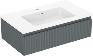 Mexen Rivel шкаф за баня 80 см с мивка Otis, 1 чекмедже, набраздена, графит мат/бяла мат - 91A20-08023-1-BF66-W18M01