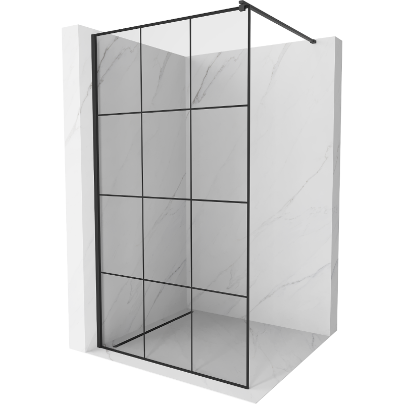 Mexen Kioto стена за душ Walk-in 110 x 200 см, черна мрежа 8 мм, черна - 800-110-101-70-77