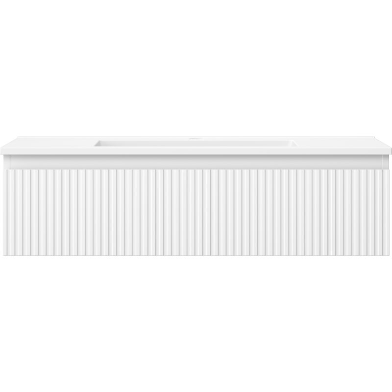 Mexen Rivel шкафче за баня 90 см с мивка Otis, 1 чекмедже, набраздено, бял мат