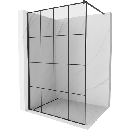 Mexen Kioto стена за душ с Walk-in 140 x 200 см, прозрачен/черен модел 8 мм, черен - 800-140-101-70-77
