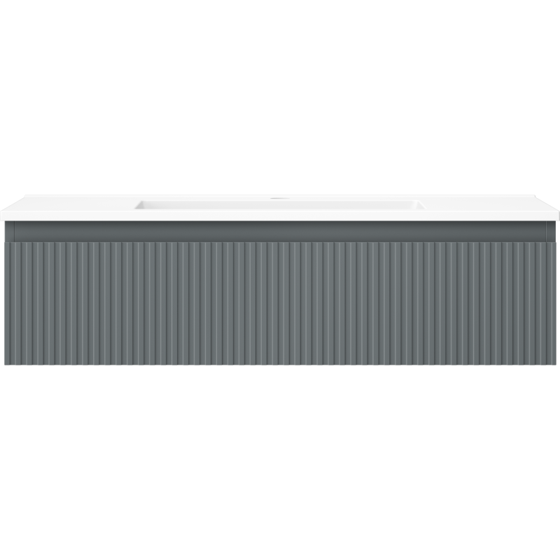 Mexen Rivel шкаф за баня 90 см с мивка Otis, 1 чекмедже, набраздена, графит мат/бял мат - 91A20-09023-1-BF66-W18M01