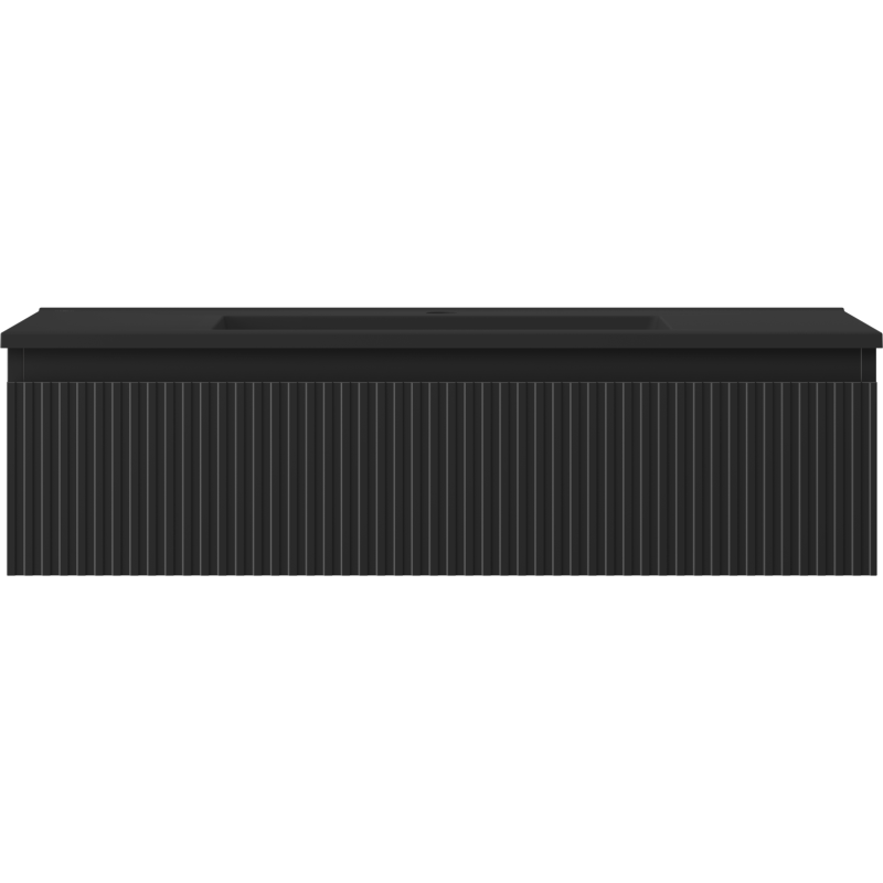 Mexen Rivel шкаф за баня 90 см с мивка Otis, 1 чекмедже, релефен, черен мат - 91A20-09023-1-BF71-W18M71