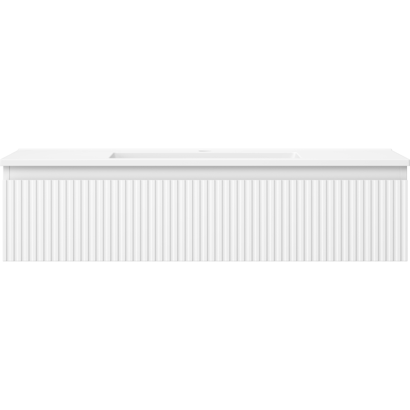 Mexen Rivel шкаф за баня 100 см с мивка Otis, 1 чекмедже, набразден, бял мат - 91A20-10023-1-BF01-W18M01