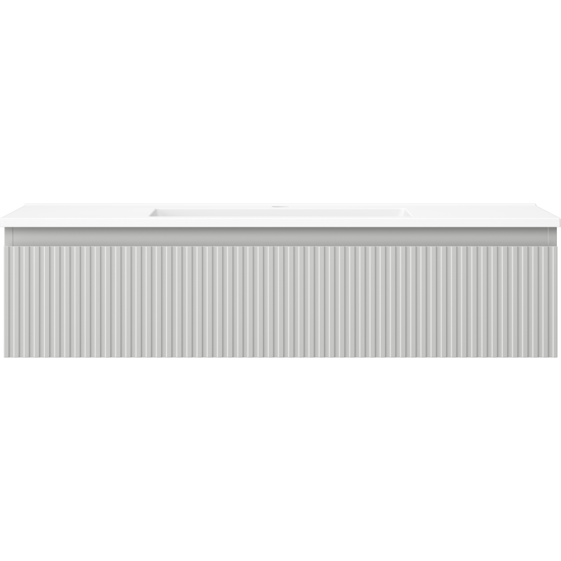 Mexen Rivel шкаф за баня 100 см с мивка Otis, 1 чекмедже, набразден, сив мат/бял