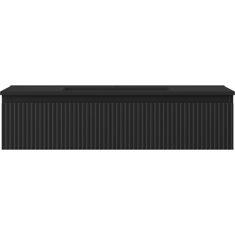 Mexen Rivel шкаф за баня 100 см с мивка Otis, 1 чекмедже, оребрен, черен мат - 91A20-10023-1-BF71-W18M71