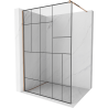 Mexen Kioto душ параван Walk-in 90 x 200 cm, черен мотив 8 мм, розово злато - 800-090-101-60-78
