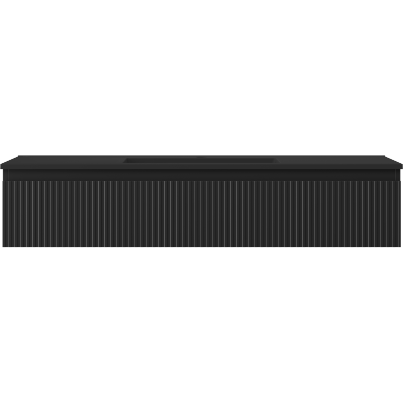 Mexen Rivel шкаф за баня 120 см с мивка Otis, 1 чекмедже, оребрен, черен мат - 91A20-12023-1-BF71-W18M71