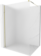 Mexen Kioto статична преграда за душ Walk-in 130 x 200 cm, замъглен 8 mm, златна - 800-130-101-50-30
