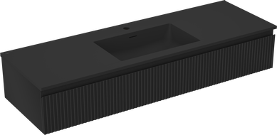 Mexen Rivel баня шкаф 140 см с мивка Otis, 1 чекмедже, оребрена, черен мат - 91A20-14023-1-BF71-W18M71