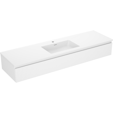 Mexen Rivel шкафче за баня 160 см с мивка Otis, 1 чекмедже, рифеловано, бял мат - 91A20-16023-1-BF01-W18M01