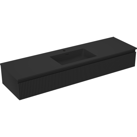 Mexen Rivel шкаф за баня 160 см с мивка Otis, 1 чекмедже, рифлован, черен мат - 91A20-16023-1-BF71-W18M71