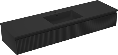 Mexen Rivel шкаф за баня 160 см с мивка Otis, 1 чекмедже, рифлован, черен мат - 91A20-16023-1-BF71-W18M71