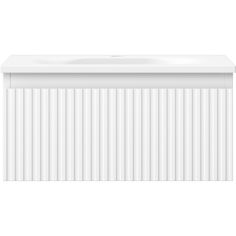 Mexen Rivel шкаф за баня 50 см с мивка Vela, 1 чекмедже, рифелова, бял мат - 91A20-05023-1-BF01-W23M01