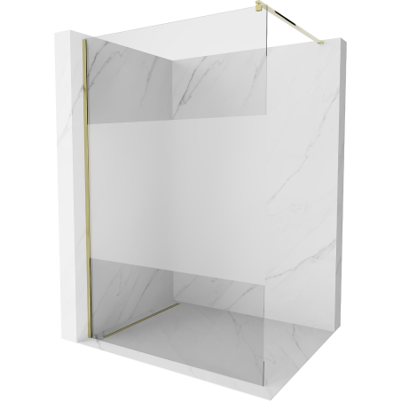 Мексен Киото стена за душ Walk-in 140 x 200 см, прозрачна/матова 8 мм, златна - 800-140-101-50-35