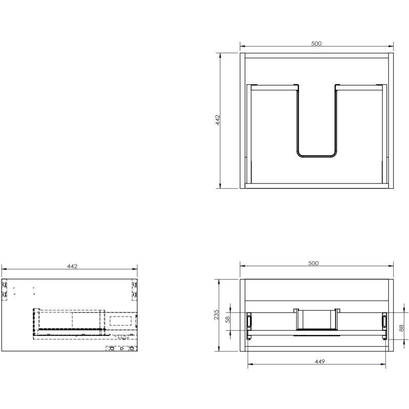 Mexen Rivel шкаф за баня 50 см с мивка Vela, 1 чекмедже, оребрен , сив мат/бял мат - 91A20-05023-1-BF62-W23M01