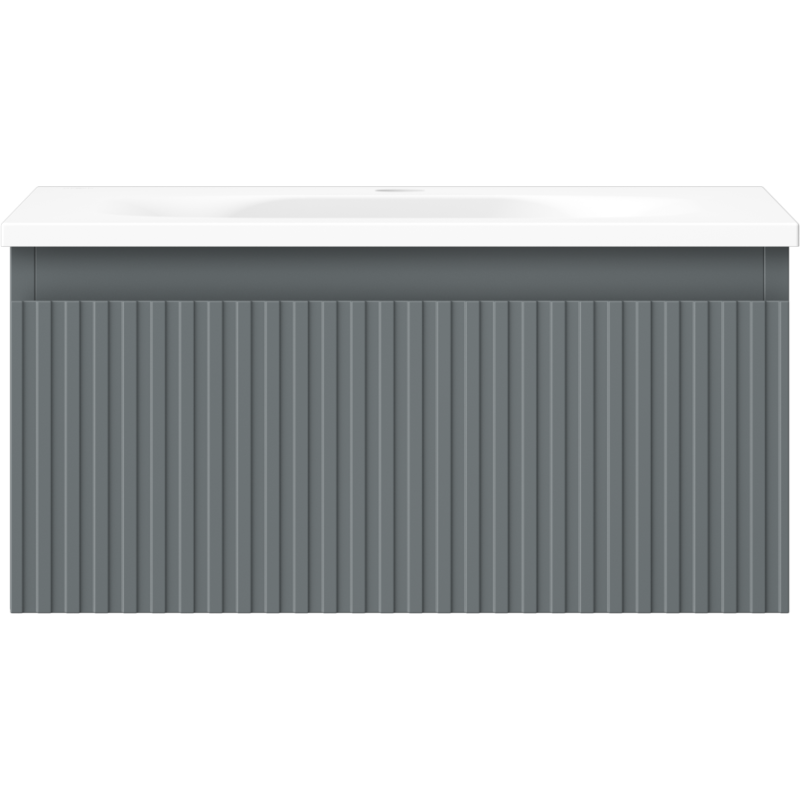 Mexen Rivel шкаф за баня 50 см с мивка Vela, 1 чекмедже, набразден, графит