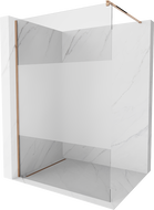 Mexen Kioto душова стена Walk-in 140 x 200 см, прозрачно/мъгливо стъкло 8 мм, розово злато - 800-140-101-60-35
