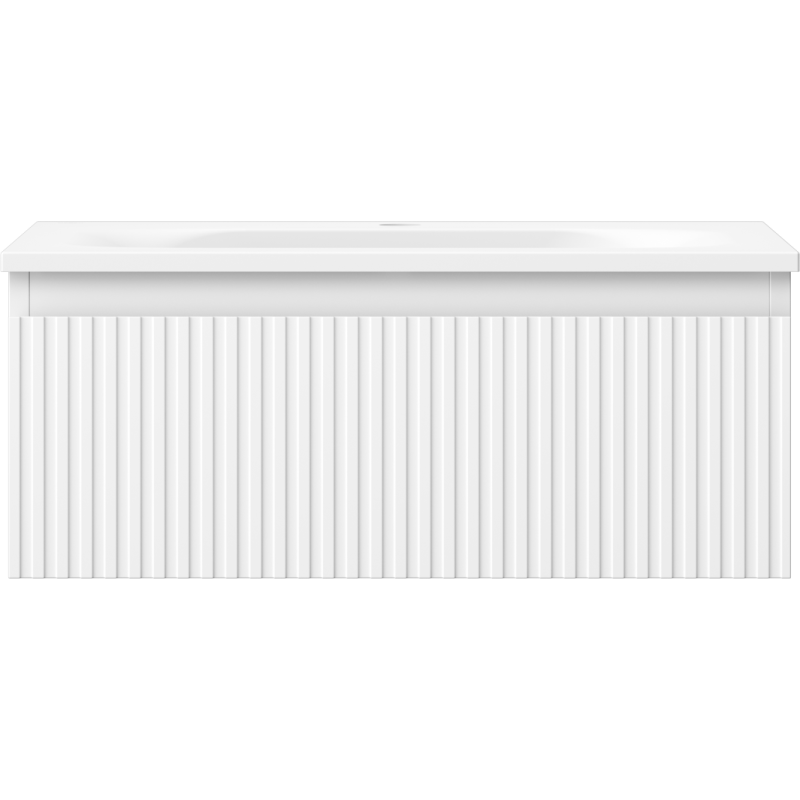 Mexen Rivel шкаф за баня 60 см с мивка Vela, 1 чекмедже, набразден, бял мат - 91A20-06023-1-BF01-W23M01