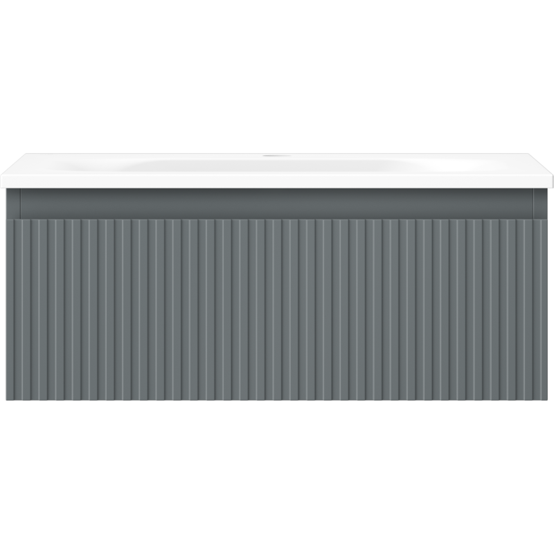 Mexen Rivel шкаф за баня 60 см с мивка Vela, 1 чекмедже, оребрен, графит мат/бял мат - 91A20-06023-1-BF66-W23M01