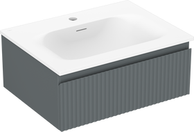 Mexen Rivel шкаф за баня 60 см с мивка Vela, 1 чекмедже, оребрен, графит мат/бял мат - 91A20-06023-1-BF66-W23M01