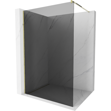 Mexen Kioto душовa стена Walk-in 140 x 200 см, графит 8 мм, злато - 800-140-101-50-40