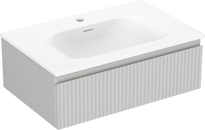 Mexen Rivel шкаф за баня 70 см с мивка Vela, 1 чекмедже, оребрена, сиво мат/бяло мат - 91A20-07023-1-BF62-W23M01