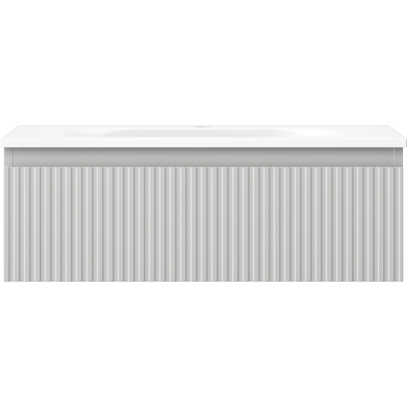 Mexen Rivel шкаф за баня 70 см с мивка Vela, 1 чекмедже, оребрена, сиво мат/бяло мат - 91A20-07023-1-BF62-W23M01