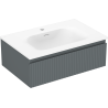 Mexen Rivel шкафче за баня 70 см с мивка Vela, 1 чекмедже, набраздено, графит мат/бял мат - 91A20-07023-1-BF66-W23M01