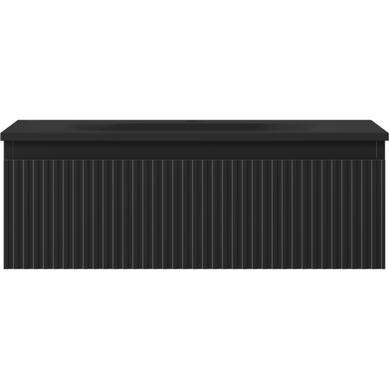 Mexen Rivel шкаф за баня 70 см с мивка Vela, 1 чекмедже, оребрен, черен мат - 91A20-07023-1-BF71-W23M71